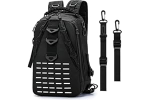 ACEMALL Angeltasche mit Rutenhalter, Angelrucksack Rucksack Herren Grosse Kapazität Wasserdichter Angelkoffer, Multifunktional Rucksack für Angeln Wandern Campen, Angelzubehör Geschenke für Angelliebhaber