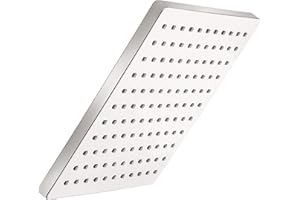 AquaSu® Tratus 72420 3 - Alcachofa de ducha (1 chorro, cuadrada, cromada, 20 x 20 cm, con rótula, puntos antical y rosca estándar: rosca de 1/2, ducha de lluvia Wellness 72420 3)