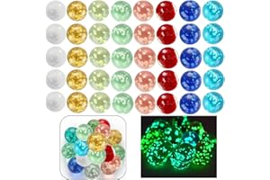 Onikiz Murmeln für Kinder, 40 Stück Glasmurmeln im Dunkeln leuchten für Marmorbahn-Spiel, Bunte Glasmurmeln Murmelbahn-Zubehör für Jungen und Mädchen