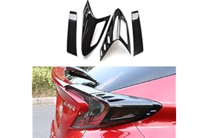 MICROCK Tail Light Cover Trim Rear Taillight for Toyota C-HR CHR 2018 2019 2020 2021 2022, ABS Carbon Fiber, 4pcs