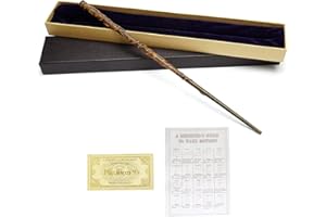 ZHIXUN Hermione Granger Baguette magique Deluxe avec boîte cadeau exquise, baguette magique en résine avec noyau en acier, pour magicien, sorcière, magicien, cadeau pour enfants (38,3 cm, 70 g)