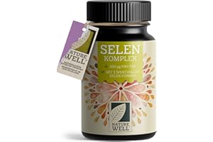‎NATUREWELL Selen hochdosiert 365x Selen 200 µg Tabletten - Komplex aus 3 hochwertigen Selenium-Quellen: Selenhefe, Selenmethionin & Natriumselenit - laborgeprüft mit Zertifikat - 100% vegan