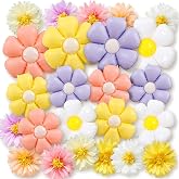 24 Pieces Daisy Flowers Balloons with Silk Paper Pompom Flowers | Balloons Flowers Birthday, Daisy Birthday Decoration, for G