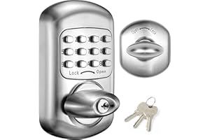 Bravex Keyless Deadbolt Keypad Entry Door Lock - Zinc Alloy Sabbath 100% Mechanical Shabbos - No Risk of Low Power, Silver