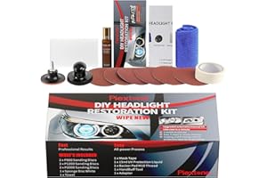 Plextone Kit de réparation de phares pour Bricolage de Phare éclaircisseur de Voiture Kit de réparation de Lampe de Nettoyage (Auto-Manual)