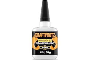 ARKA Pegamento 3D Gel extra fuerte – KRAFTPROTZ 50 g XXL – superglue resistente al agua, calor & vibraciones – punta antiderrame – adhesivo para PLA, ABS, PETG, TPU – ideal para impresión 3D y reparaciones