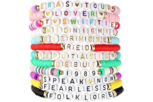 ATOWORLD 1989 Taylor Bracelets Jewellery Taylor Friendship Bracelets for Girls Teenage Women Music Bracelet Letter Singer Girl Bracelets Lover Reputation Fans Bracelet Beaded Christmas Gifts Birthday 12 Pieces