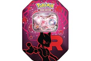 Pokémon: Lata Team Rocket: Mewtwo ex de JCC Pokémon (1 Carta holográfica de promoción y 4 Sobres de Mejora)