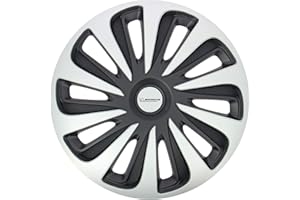 Michelin 009122 Set de 4 Enjoliveurs pour Jantes 15" Pouces – NVS 3D Black Noir et Gris – Effet Carbone – Résistants aux Chocs et aux Intempéries – Compatibles Voitures avec Jantes Acier ou Tôle