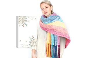 HIGHEVER Christmas Gifts for Women Ladies Scarf: Womens Scarf Gifts for Women Blanket Cashmere Scarf, Shawls and Wraps Women Chunky Winter Scarf Secret Santa Xmas Gifts for Women Her Mum Stocking Fillers Women