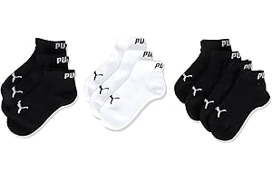 Puma Kinder Quarter Socken, Schwarz/Weiß, 35/38 (10er Pack)