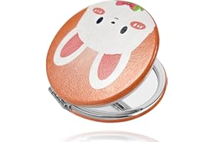 FIXLEREN Miroir Maquillage Poche, Mini Miroir, Miroir Pliable, Miroir de Poche grossissant, 7 * 7.5cm，Facile à Transporter.Meilleurs Cadeaux pour garçons et Filles. (Orange)