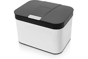 YourCasa® Kosz na odpady organiczne kuchenny ze stali nierdzewnej – 4,3 l, mały pojemnik na codzienne odpady organiczne – nadaje się do mycia w zmywarce – pojemnik na odpady organiczne z pokrywką