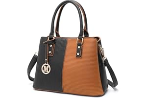 Miss Lulu Borsa a Mano Donna Nero Medie, Borse Tracolla PU Pelle, Tote Spalla Bag Eleganti, Tracolla Regolabile per Viaggi, Università e Lavoro