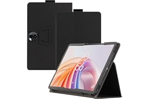 Haofun Funda Compatible con TCL Tab 11 Gen 2/Tab 11 FE, Cover PU Protector con Soporte Multiángulo, Ultra Delgada Anti-Caída Case con Correa para la Muñeca, Negro