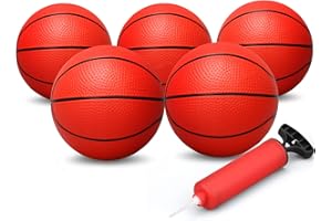 Dilabnda 5PCS Mini Basketballs for Mini Basketball Hoop, 16cm Rubber Basketballs for Toddlers Kids Girls Boys 4-12 5-10 3-12, Small Bouncy Balls for Indoor Outdoor Pool Beach Theme Party Favor