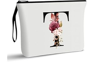 Vavabox A-Z Personalisierte Kosmetiktasche-Geburtstagsgeschenke für Frauen, Mütter, Beste Freundinnen und Brautjungfern (T)