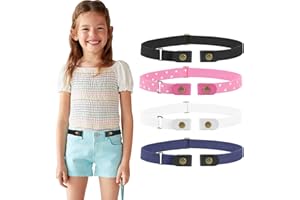 WERFORU Cinturón elástico sin hebilla para niños y niñas, cinturón de infancia sin hebillas, hasta 24 pulgadas.