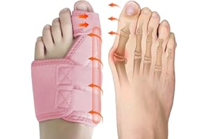 Ruilaibao Bunion Corrector Big Toe Straightener for Women and Men Bunion Splint for Big Toe Pain Relief Bunion Support for Day Night Foot Pain Relief (Pink, left)