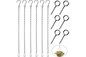 MARURY Chaîne de Suspension 6 Pièces Chaîne de Panier Suspendu Chaînes Suspendues en Métal Chaîne de Pot Fleur avec Crochet Clip pour Nichoirs, Lanternes et Décorations