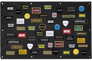 AOUTACC 108 x 70cm Panneau de brassage tactique militaire avec panneau de correction de moral, crochet et boucle(Noir,108 * 70cm)