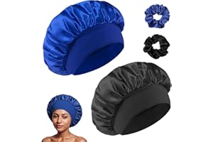 ANEI Gorro De Seda Para Dormir,Gorro De Para Dormir Para Pelo Rizado Con Banda Ancha Elástica