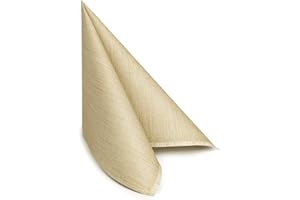 BIOEXXE Servilletas papel Airlaid, efecto tela - servilletas papel decoradas desechables hechas de material duradero y práctico - paquete de 50 piezas, tamaño 40x40, beige liso