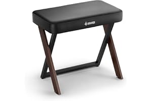 Donner Piano Stool DKB-300 Home Style Piano Bench with Thick Padding, Metal Keyboard Seat Keyboard Chair with Cushion, Walnut Color