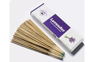 GIFT BRIT Giftbrit Lawendowe naturalne i ziołowe kadzidełka 100 patyczków z 1 uchwytem na kadzidełka do medytacji, jogi, kościoła, relaksu, uzdrawiania i pozytywnego nastawienia