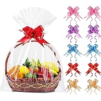 Koberrli Enveloppant Des Sacs De Cellophane De Cellophane 18x25 Pouces Paniers Cadeaux 10 Comptes Grand Sac En Plastique Transparent Pour La Cour~p135077572