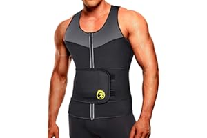 SEXYWG Herren Saunaweste Taillentrainer – Schweißweste für Herren mit Taillen-Trimmer, Workout-Shaper Kontrolle Bauchgürtel Jacken Neopren Saunaanzug