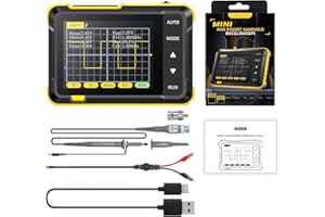 DEWIN Osciloscopio DSO152,Osciloscopio Digital,TFT de 2,8 Pulgadas, frecuencia de muestreo Alta de 2,5 MS/s, Ancho de Banda de 200 KHz, función de Disparo automático/Normal/Simple
