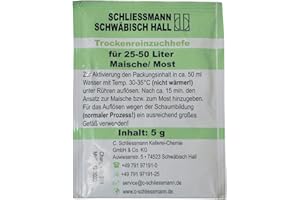 Schliessmann Trockenreinzuchthefe ❁ 5 Gramm Hefe für 25-50 Liter ❁ Wein & Maische - Weinhefe