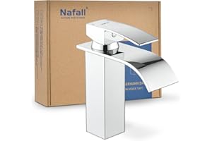 Nafall Bateria Umywalkowa : Wodospadowa Mieszacz Umywalkowa, Jednouchwytowa Krany Umywalka Ze Stali Nierdzewnej Do ZwykłYch Umywalek, Chrom (Wersja KróTka)