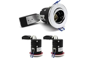 sanlumia 2 X LED Fire Rated Downlight Can GU10 Recessed Ceiling Twist & Lock Interchangeable Tilted Downlight IP20 Chrome
