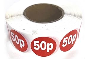 MY SHOPFITTINGS 1000x 25 mm red Price self Adhesive Stickers Sticky Labels for Retail Display. (50P)