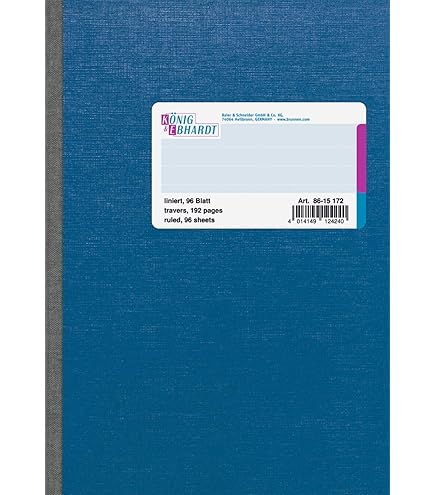 König & Ebhardt 8655226 Protocolboek met geperforeerde pagina's A 4 Inhoud: 96 vellen, met hoogwaardig inhoudpapier 80 g/m²