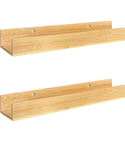 Badkamer Planken Houten Badkamer Rekken Wandmontage Bad Plank Zelfklevend Geen Boren Roestbestendig voor Keuken Badkamer, Zwart, C30cm