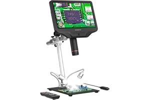 Andonstar AD409 Pro HDMI Digitales Mikroskop, 10,1 Zoll Lötmikroskop, 300X USB Elektronische Mikroskopkamera für professionelle PCB-Löten, Leiterplatte, unterstützt Windows PC