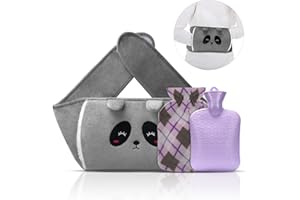 Yungden Wärmflaschengürtel, Wärmflasche mit Taillenbezug 120CM Verlängerte, Niedlich Abnehmbar Wärmeflasche zum Umbinden, Hot Water Bottle für Bauch, Hände, Schulter, Rücken und Beine