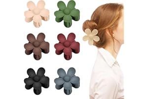 IMPODITIONGS 6 Piezas Antideslizantes Coloridas Grande Pinzas de Pelo,Clips de pelo grandes con diseño de flores mate,Plástico Grande Pinzas Pelo,Para Bañarse, Lavarse la Cara, Fiestas, 6 colores…
