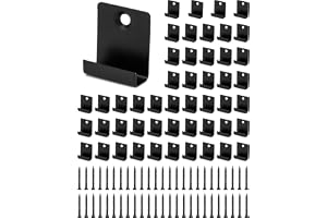QWORK® 50 stycken 8 mm terrassbrädor, klämma, WPC-klämmor, täckning, förskjutning, startmotor, lås, bräda, klämma med skruv