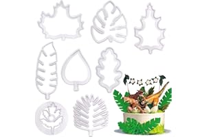 HYBER&CARA 8 pezzi di forme di taglierina per biscotti con glassa tropicale foglia set per la decorazione di una torta mini stampo in plastica per glassa fondente strumento di cottura fai da te