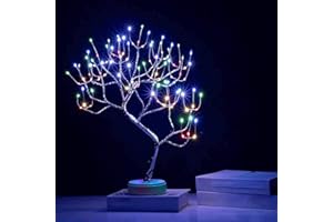 SHATCHI 50cm Twig Lamp With 108 LEDs - Multicolour Birch USB/Battery Operated Tabletop Bonsai Wire Tree for Christmas Decorations