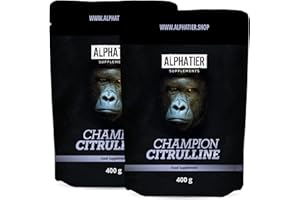 ‎ALPHATIER SUPPLEMENTS L-CITRULLINE Malate DL 2:1 Pulver hochdosiert - vegan und 100% rein - ALPHATIER CHAMPION L-Citrullin Malat Powder - Fitness und Bodybuilding - Premiumqualität