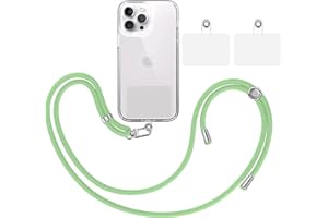 TBOC Pack: Cordón Correa Cuerda Universal [Verde Claro] + 2 Parches Extra de Sujección | Colgar Funda Teléfono Móvil en Cuello | Cinta Cadena Colgante Colgador Lanyard con Enganche Llavero Móviles