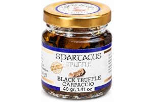 Trueffel Carpaccio Svarta Tryfflar 40 g - Fina Gourmet Tryffelskivor - Inlagda Tryfflar i Olivolja - Tryffelns Fräscha Smak - Svarta Tryfflar Delikatesser för Pasta och Risotto
