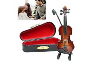 RAYKCE Tiny Worlds Smallest Emergency Violin, Miniature Wooden Instrument Model, Creative Mini Musical Instrument for Men and Women Gifts, Mini Violin for Dollhouse Home Office Decor