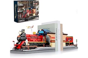 VEPOWER Magic Train Station Building Set, Retro Steam Train Building Blocks Set With Station, Compatible with LEGO Train Creative Gifts toys for Adults and Boys Girls 10+ (1068pcs), I92206