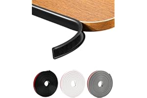 JSIWOTH Bande de Chant en Forme de U 25 mm, Profil de Finition Plan de Travail Auto-Adhésif 5 m, Protection Coin de Table Bébé, Cornière PVC Souple, Bande Caoutchouc pour Meubles, Comptoir, Étagère
